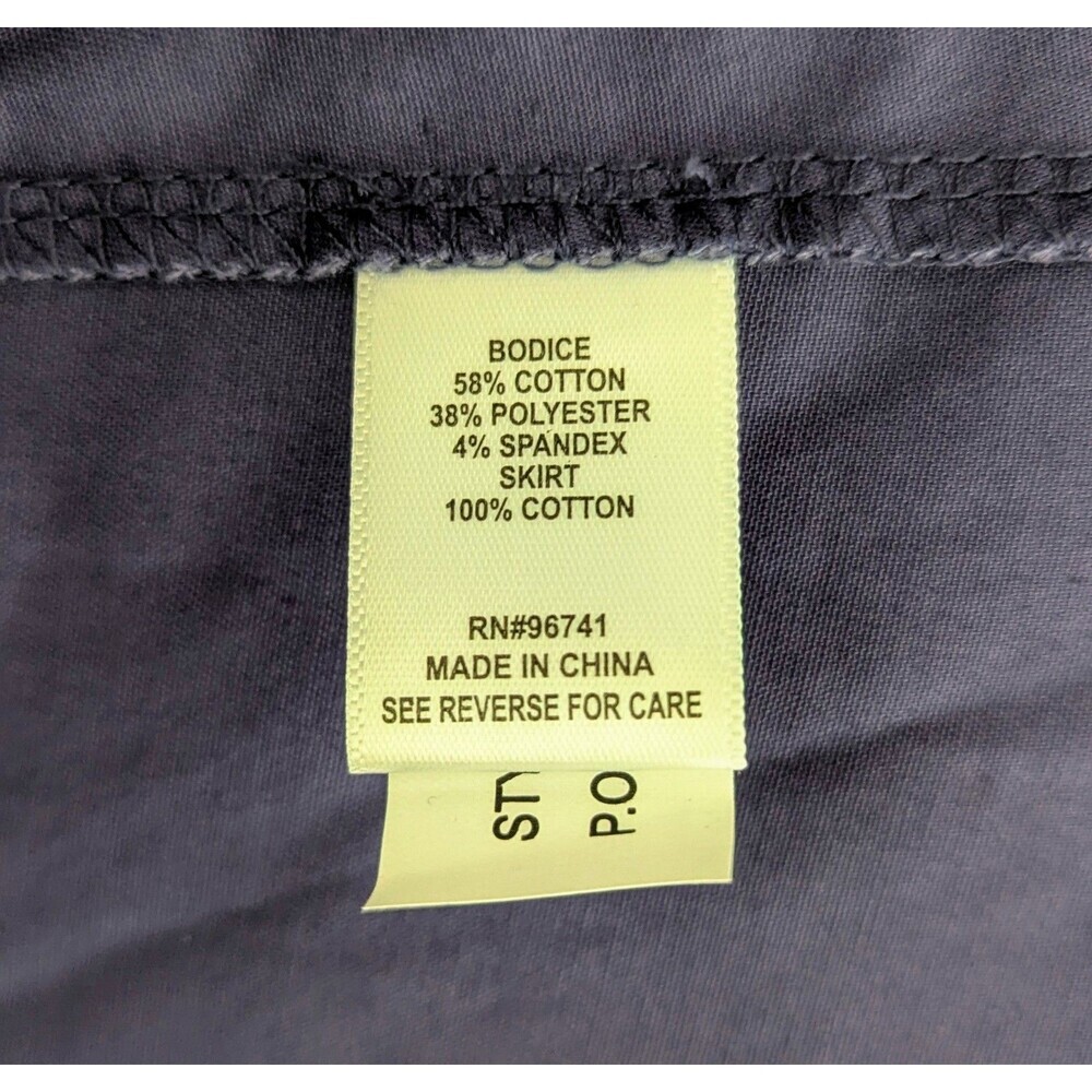 Oak & Trellis Midi Dress NWT Size L Blue Ribbed Bodice Cotton Poplin Skirt Dress - Picture 6 of 9